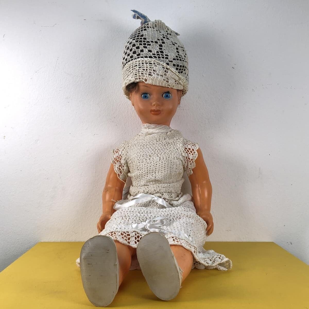 60's Doll With Prev Lamp Brand Made In Italy To Be Fixed