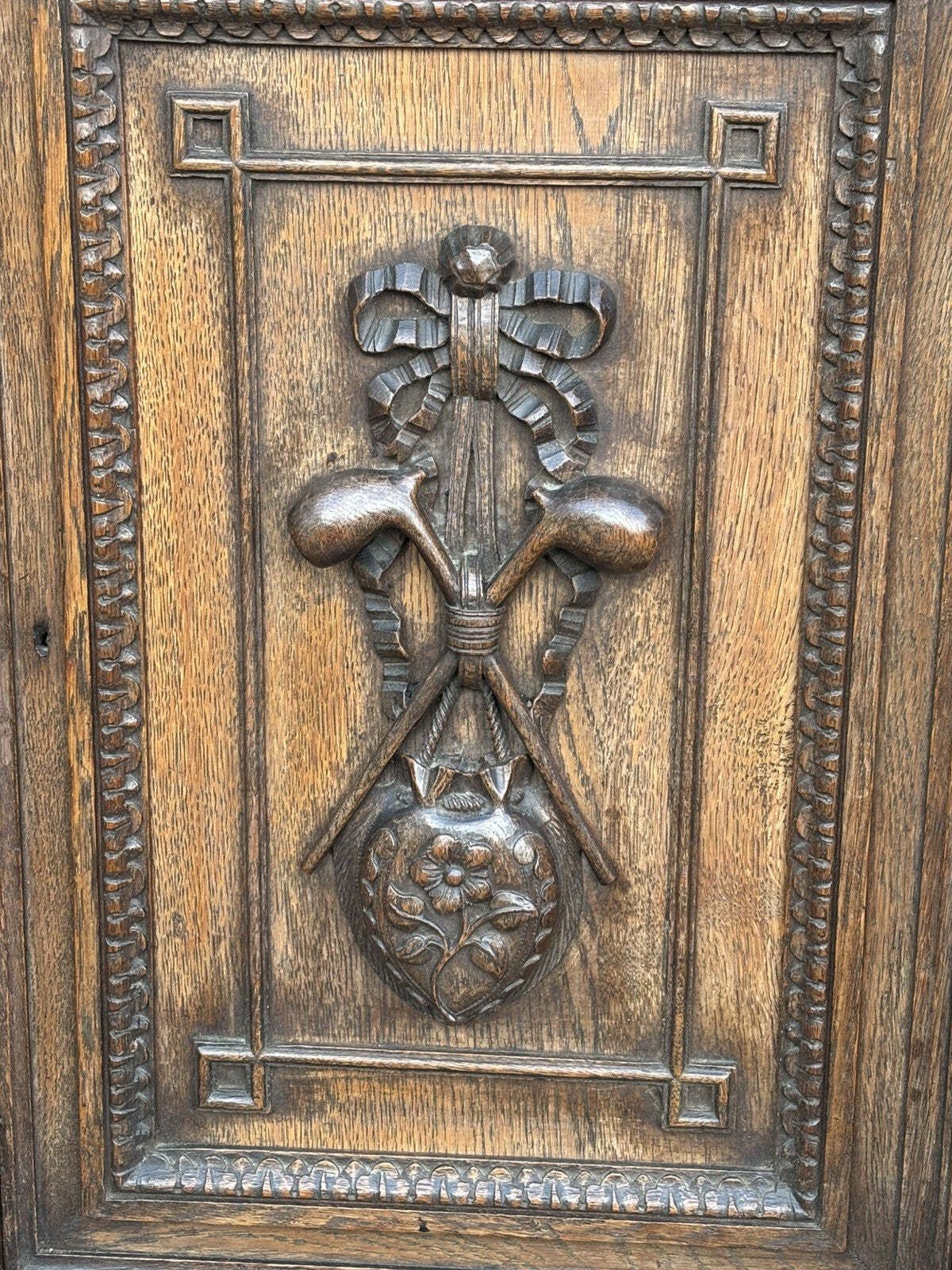 English Early Victorian Carved Smokers Cabinet With Pipe Collection Included. photo for sale