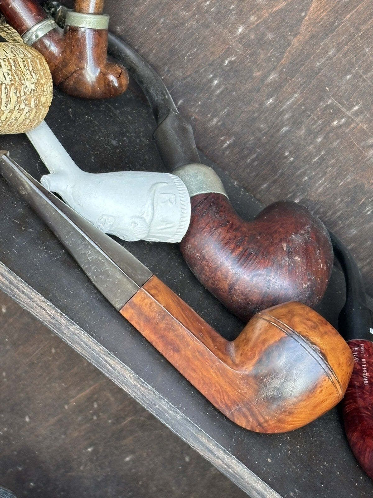 Furniture English Early Victorian Carved Smokers Cabinet With Pipe Collection Included. photo