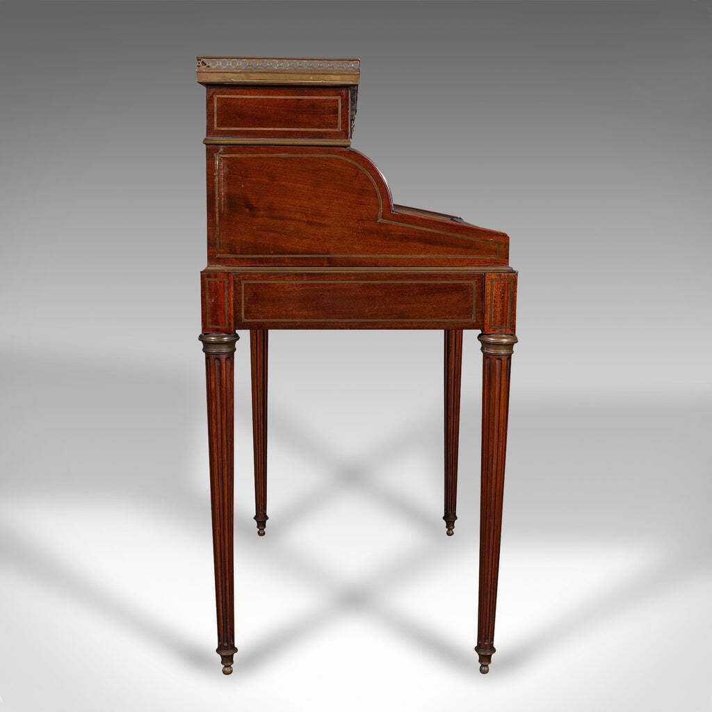 Antique Lady's Writing Desk, French, Marble, Roll Top Bureaux, Victorian, C.1850 photo 3650.0