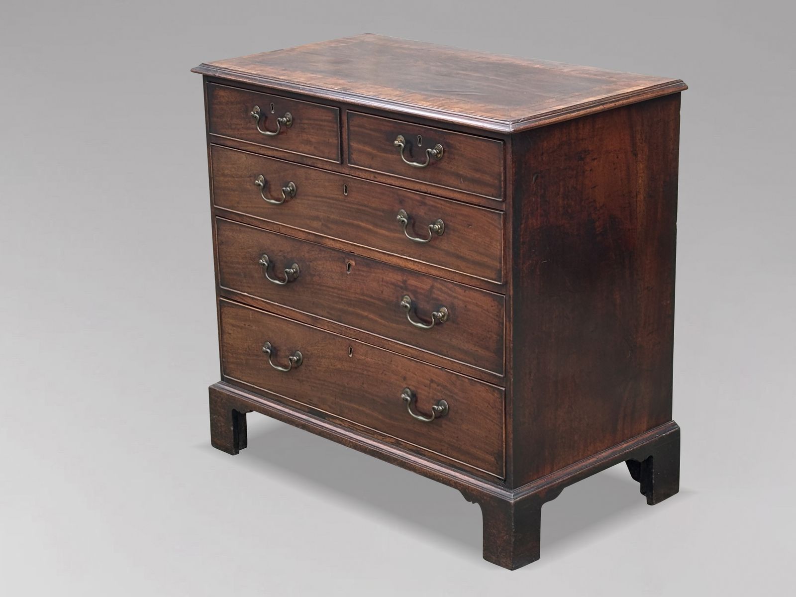 18th Century George III Period Mahogany Chest Of Drawers photo vintage