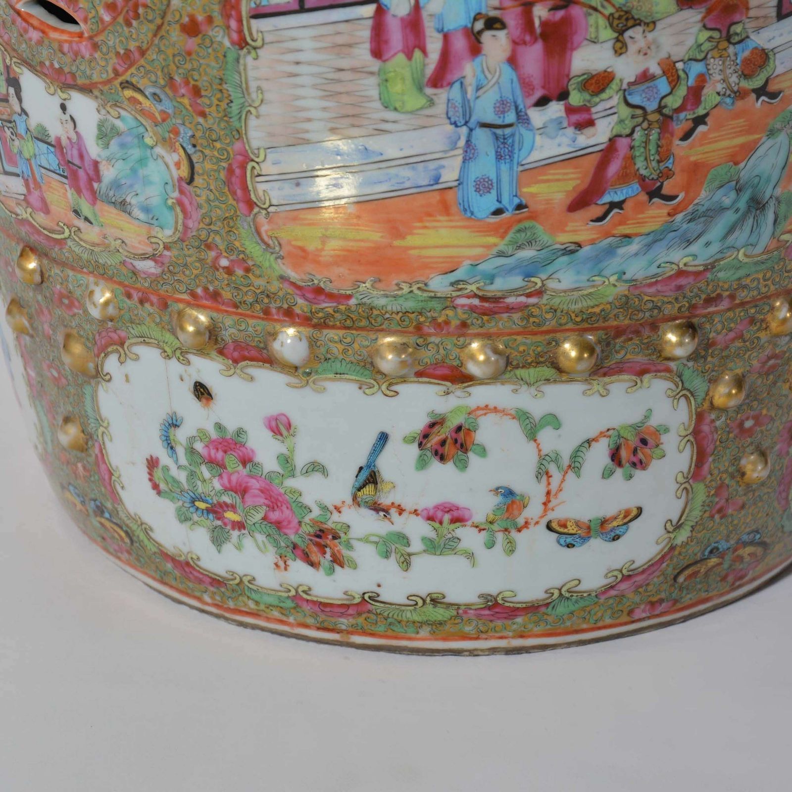 photo for sale 19th Century Chinese Canton Famille Rose Porcelain Garden Seat