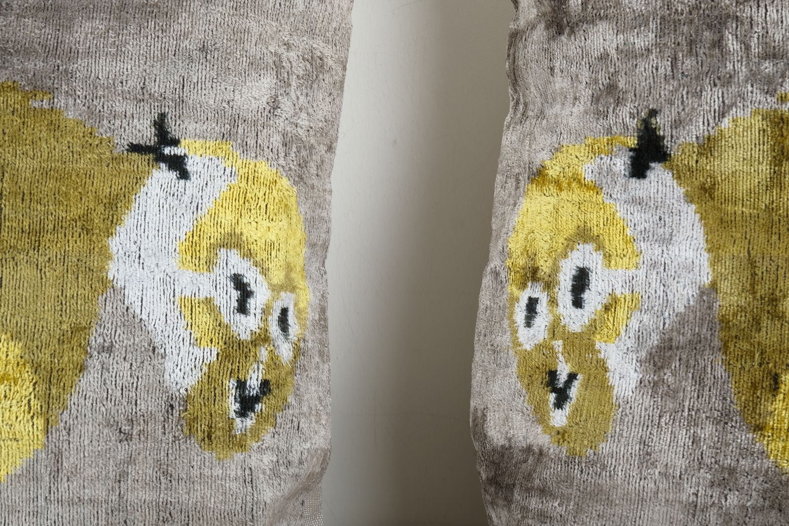 Silk Ikat Velvet Pillow With Monkey Design   Set Of Two Handmade Cushion Cover   Pair Interior Designer Home Decor photo furniture