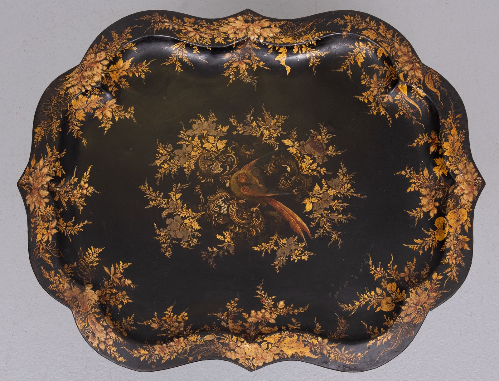 Furniture 19th Century Hand Painted Curved Dutch  Table photo