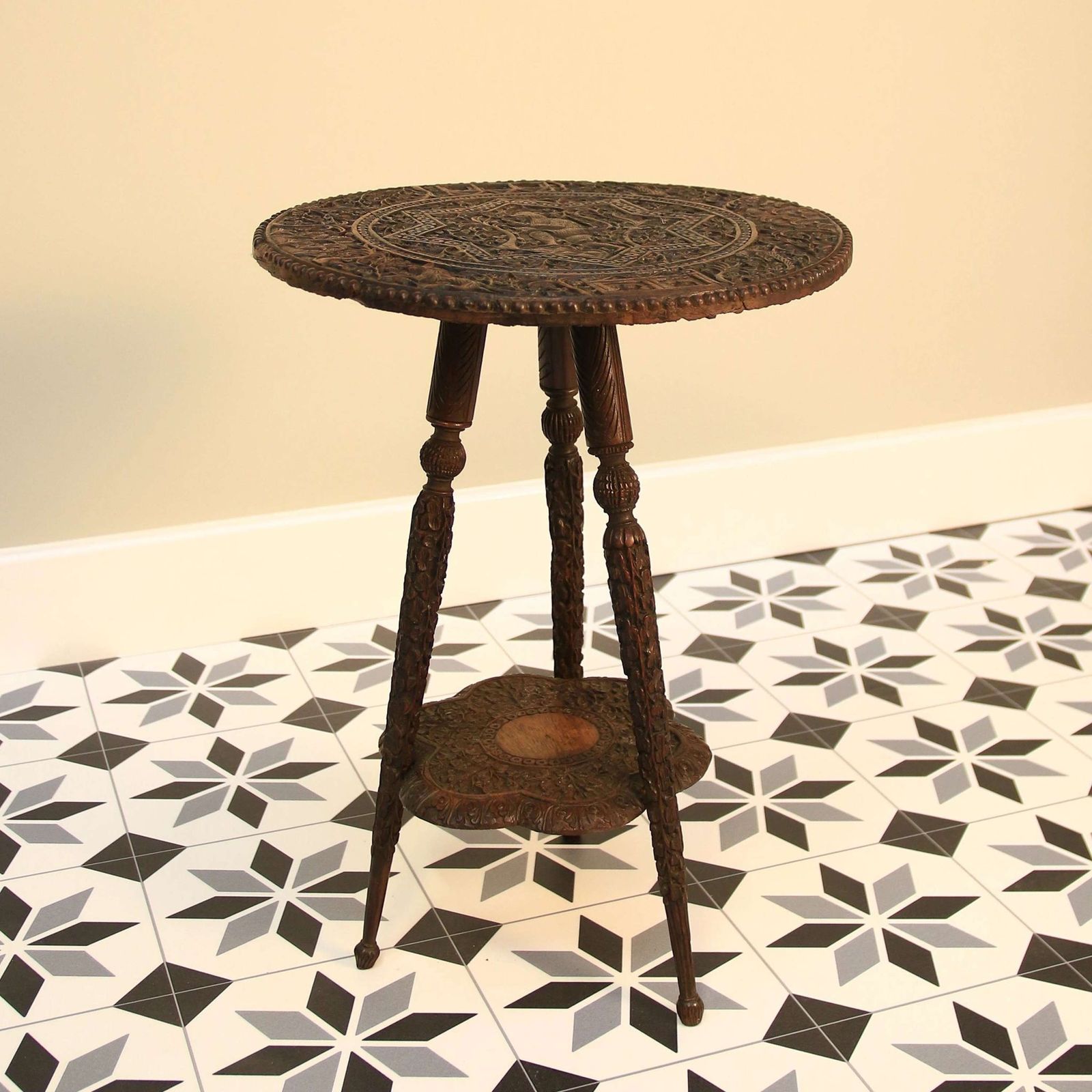 Padauk Oriental 2 Tier Occasional Table photo vinterior