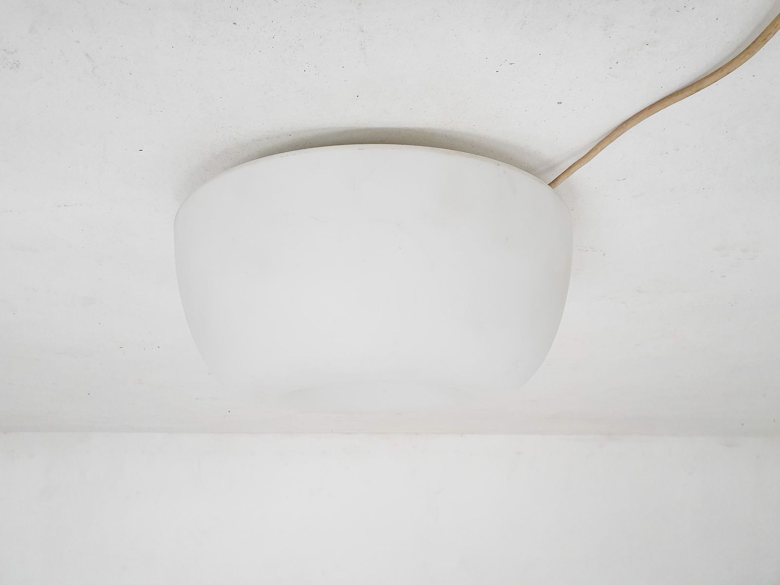 Milk Glass Ceiling Or Wall Light By Glasshutte Limburg, Germany 1970's photo for sale