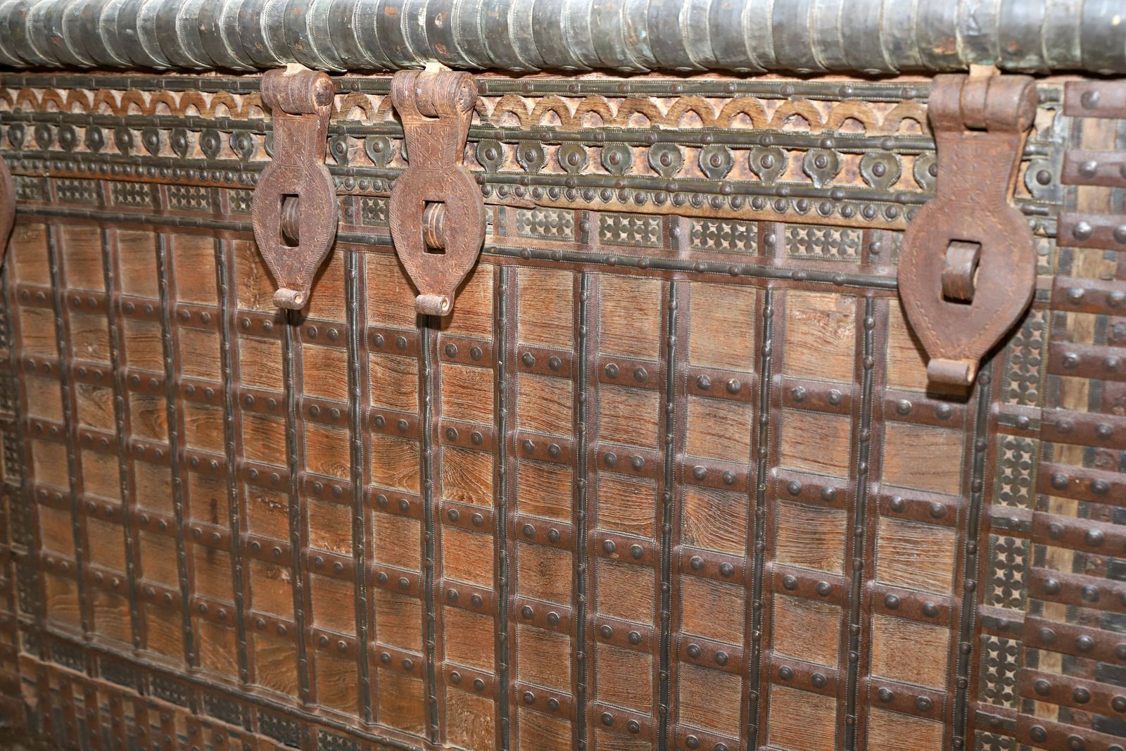 Antique Damchiya Bridal Dowry Chest With Four Distinct Iron Locks, Circa 1890 photo buy