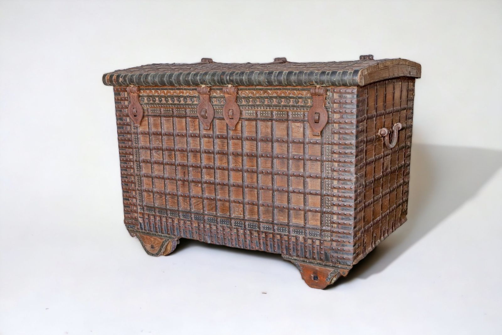 photo furniture Antique Damchiya Bridal Dowry Chest With Four Distinct Iron Locks, Circa 1890