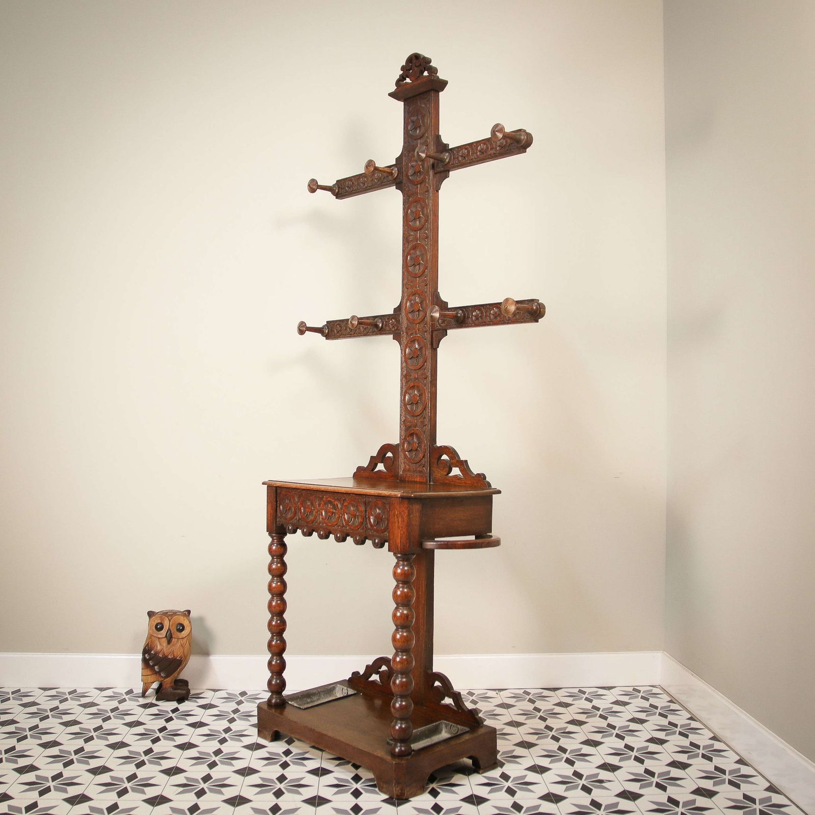photo buy Hall Stand Late Victorian In A Crucifix Shape With Bobbin Legs