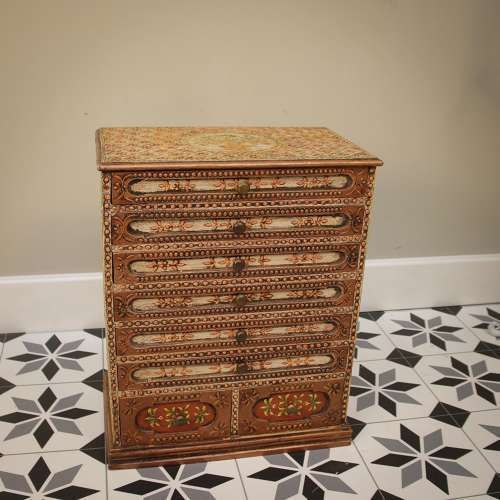 Indian Hand Crafted And Hand Decorated Wooden Spice Cabinet Chest photo furniture
