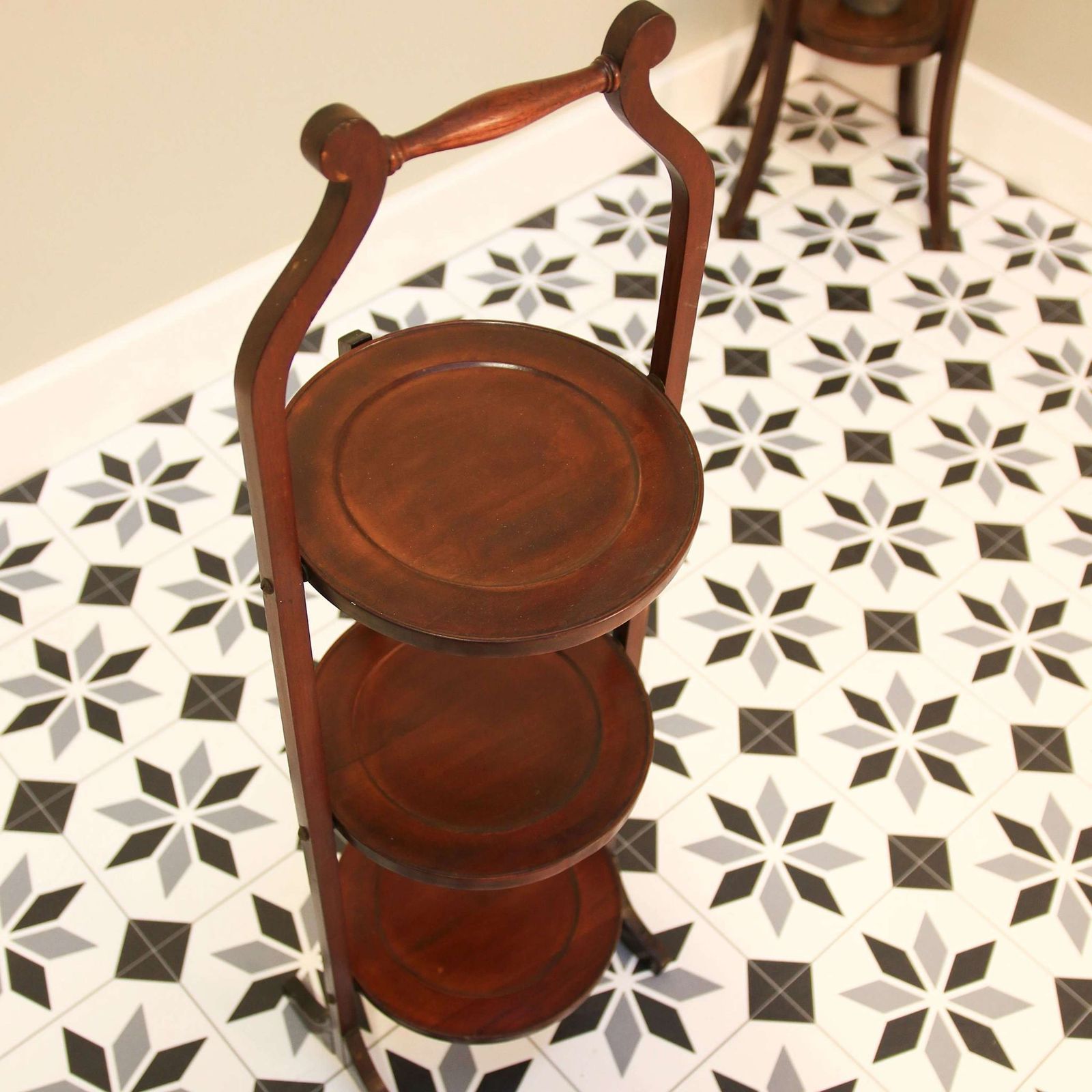 Edwardian Mahogany Folding Cake Or Plant Stand photo for sale