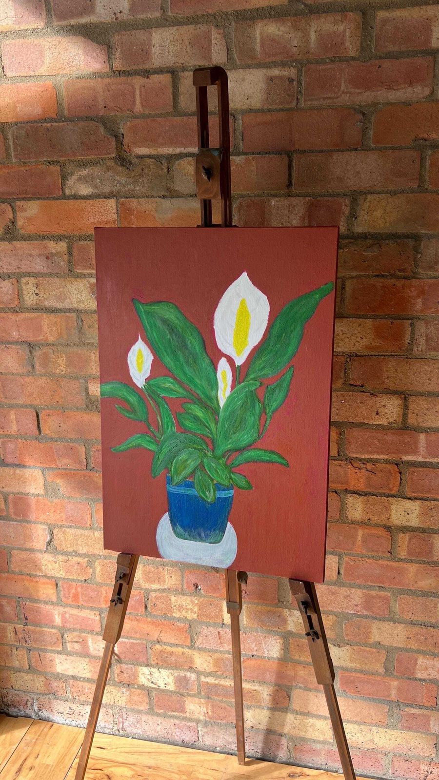 photo for sale Oil Painting On Canvas – Peace Lily Plant Still Life