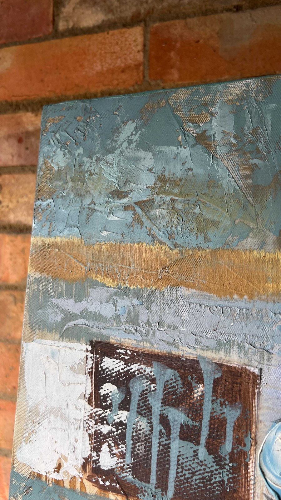 Contemporary Abstract Oil Painting On Canvas – Textured Floral Artwork photo vinterior