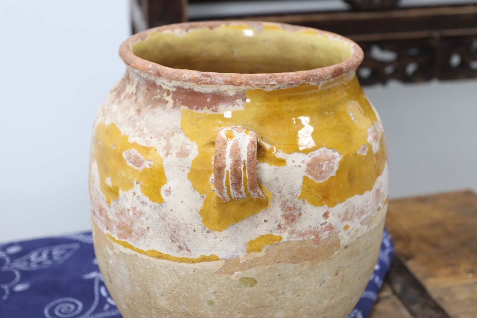 Early 19th Century Yellow French Confit Pot (2) photo Home Decor