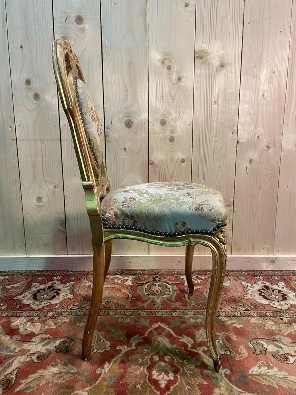 Suite De 4 Chaises En Bois Doré Napoléon III photo 1260.0