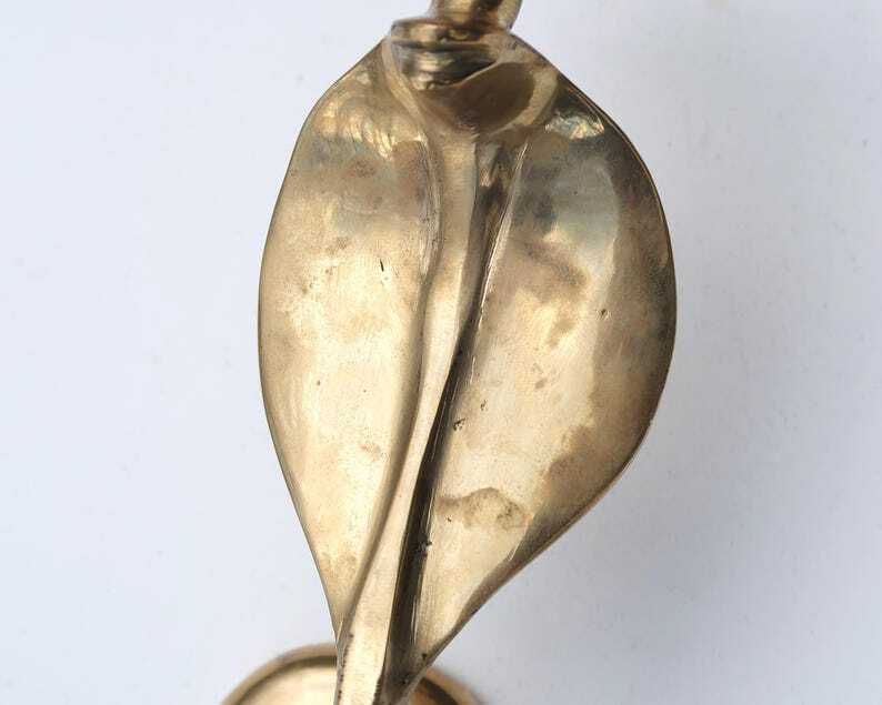 Large Wall Candle Holder : Brass Cobra, 1970s / Snake, Candleholder, Hollywood Regency photo 816.0