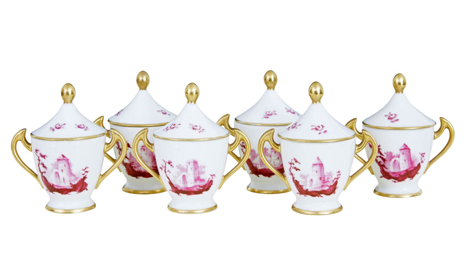 20th Century French Porcelain 7 Piece Dessert Set photo 545.0