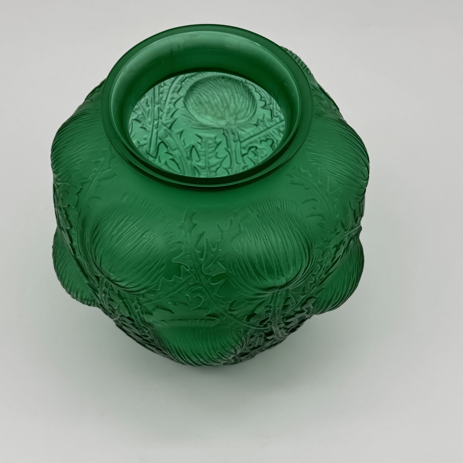 à R.Lalique Green Glass Domrémy Vase photo Home Decor