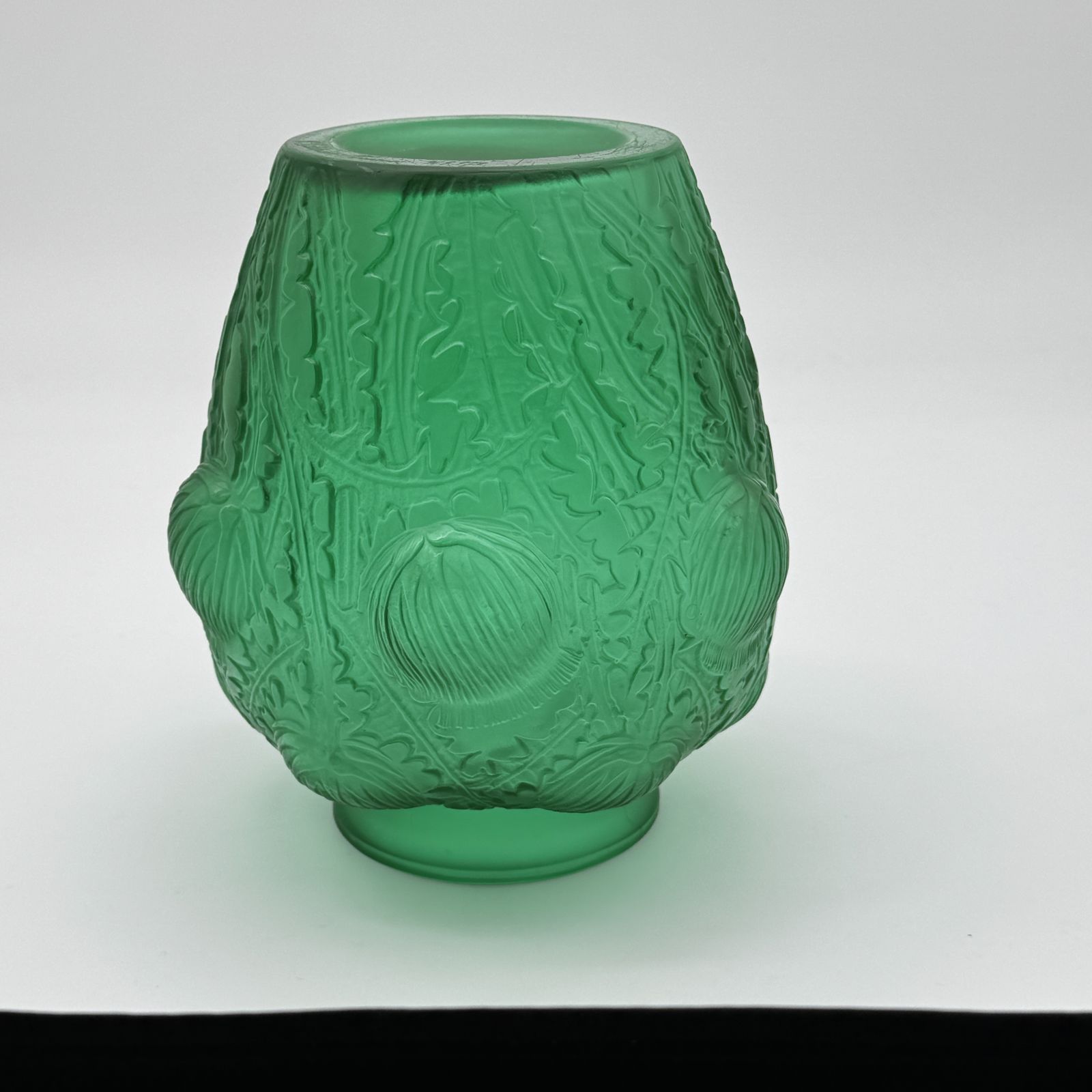 8000.0 à R.Lalique Green Glass Domrémy Vase photo