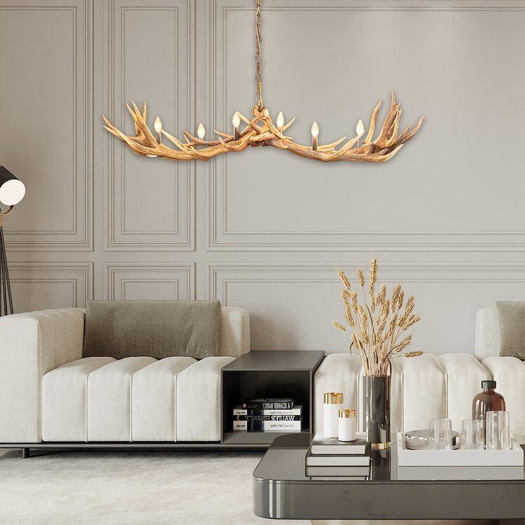 Rustic Antler Chandelier   Medium Rustic Lighting For Dining Areas   De270 photo Lighting