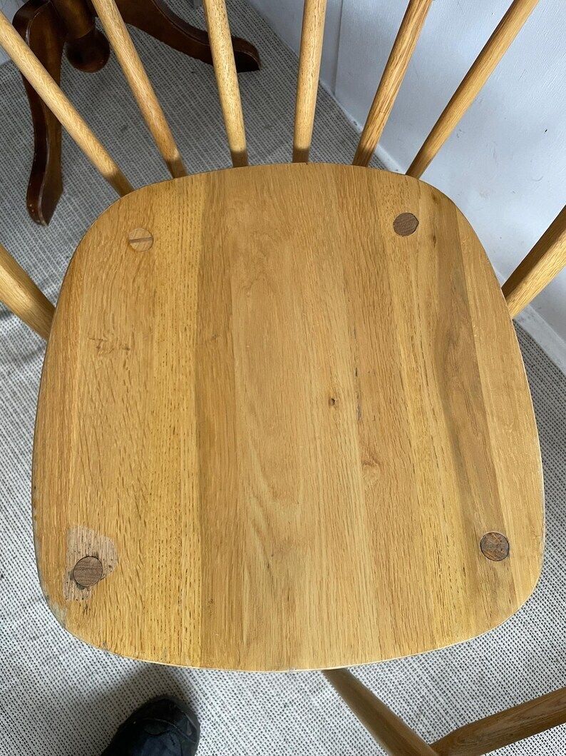 Pair Of Hoop Back Lounge Dining Chairs With Large Stick Backs Ercol Style photo 365.0