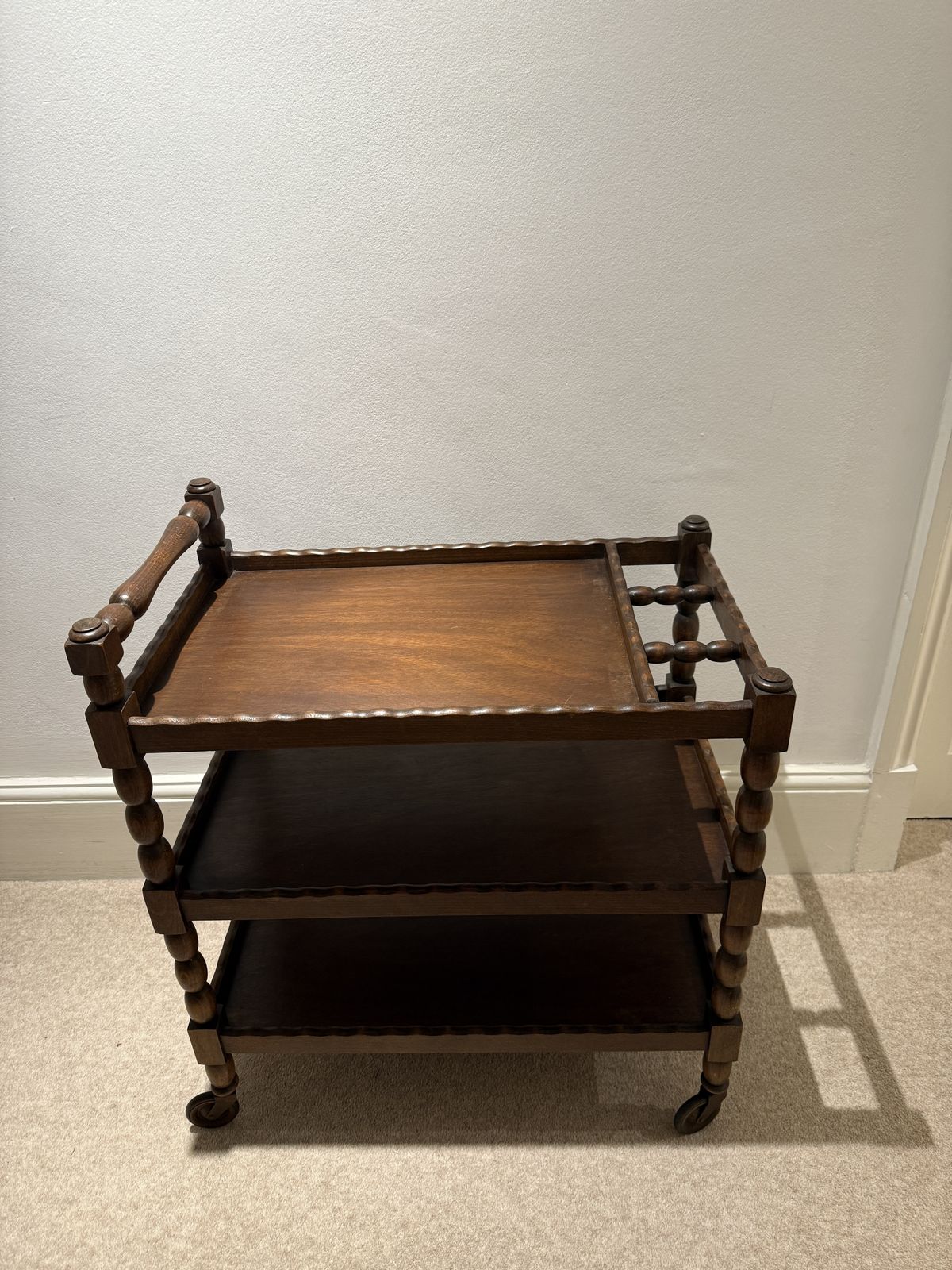 Beautiful Antique French Style Bobbin Drinks Trolley