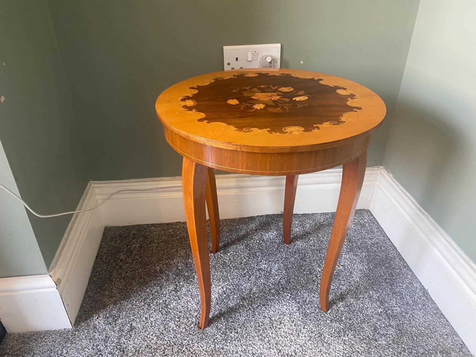 Musical Marquetry Side Table, Sewing Table,Plant Stand, Occasional Table