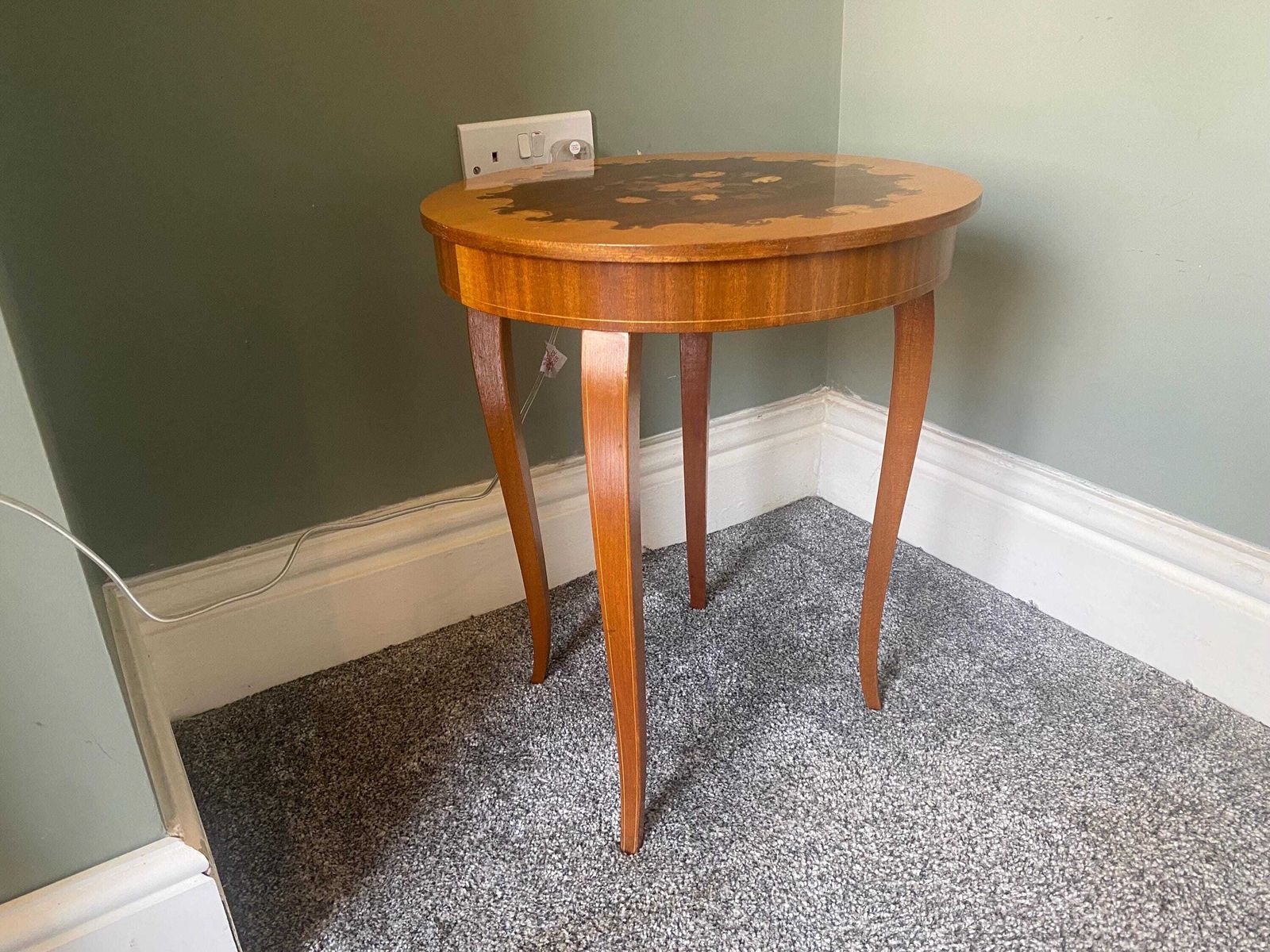 Musical Marquetry Side Table, Sewing Table,Plant Stand, Occasional Table photo 100.0