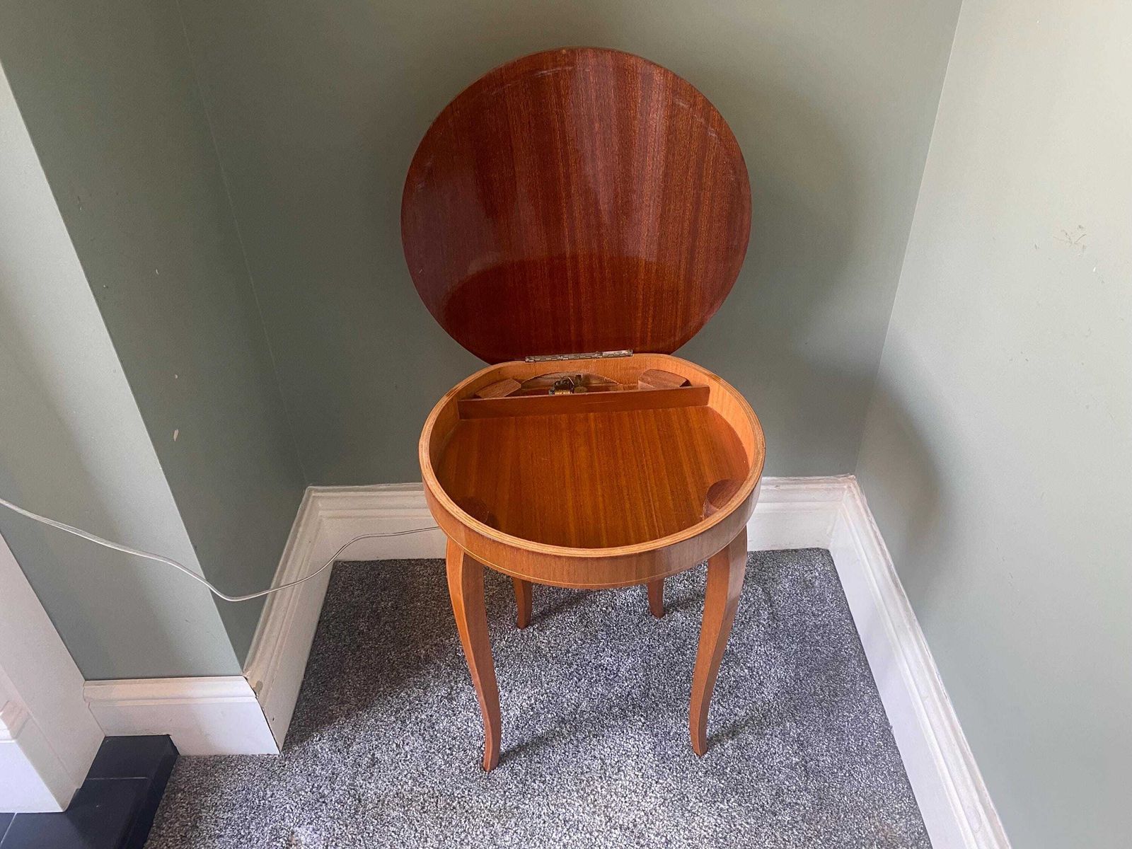 Musical Marquetry Side Table, Sewing Table,Plant Stand, Occasional Table photo vinterior
