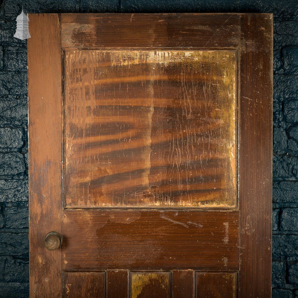 photo for sale 1930s Panelled Door, 4 Panels   White Painted And Faux Woodgrain