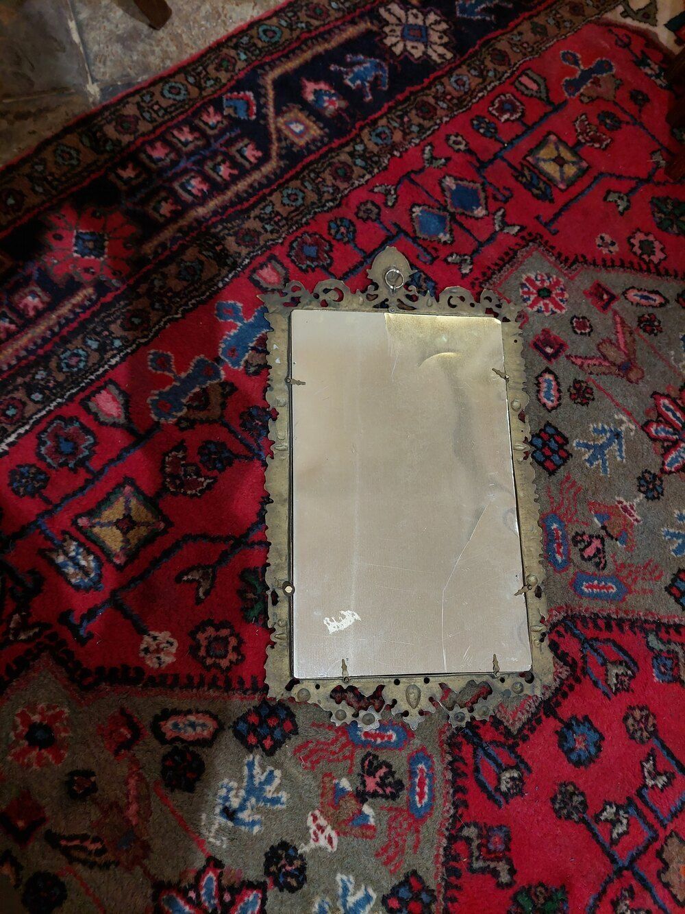 Late Victorian Cast Brass Wall Mirror photo vinterior