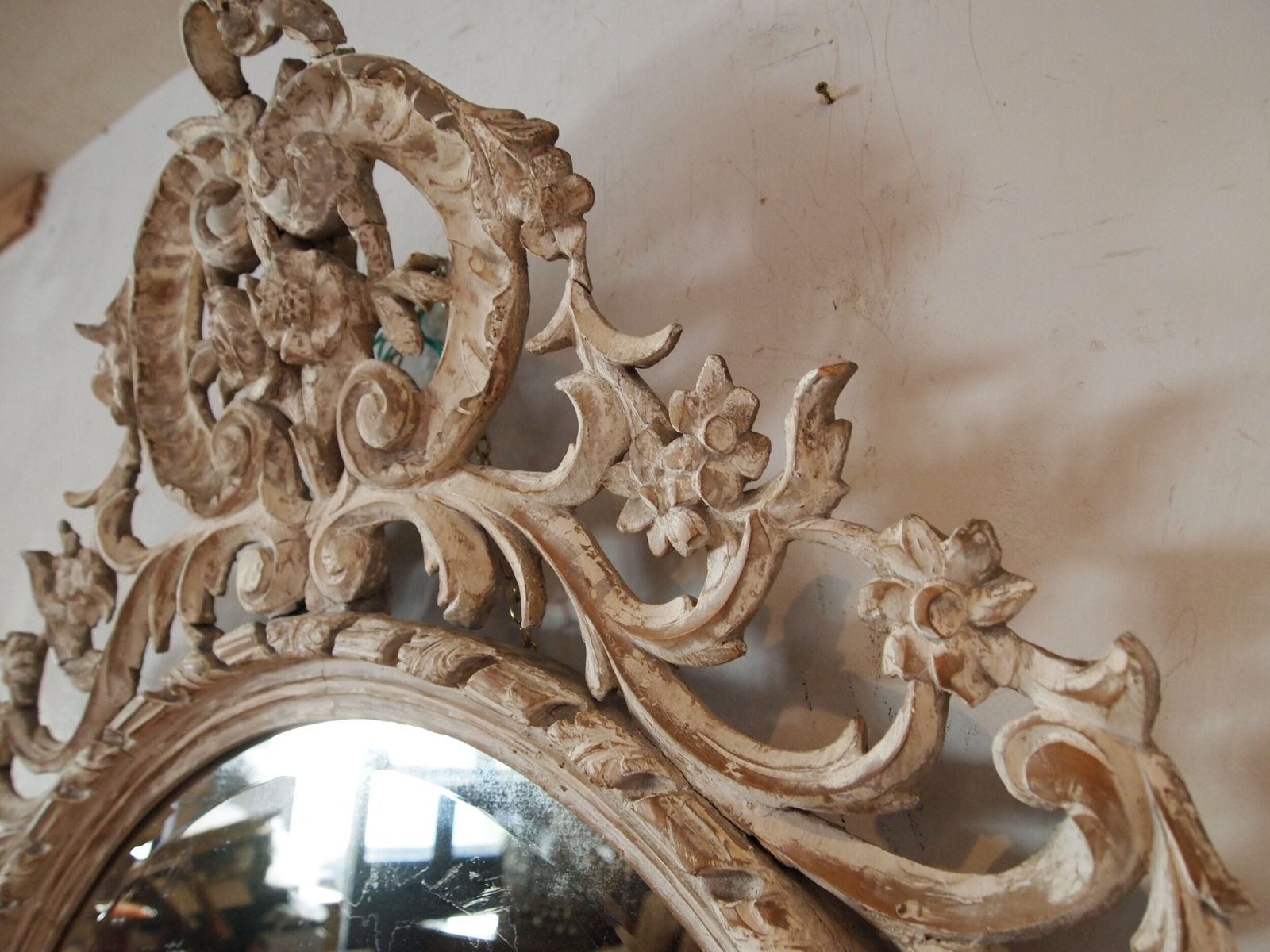 Mirror Large Outstanding Italian Carved 18th Century Original Plate C1780 photo furniture