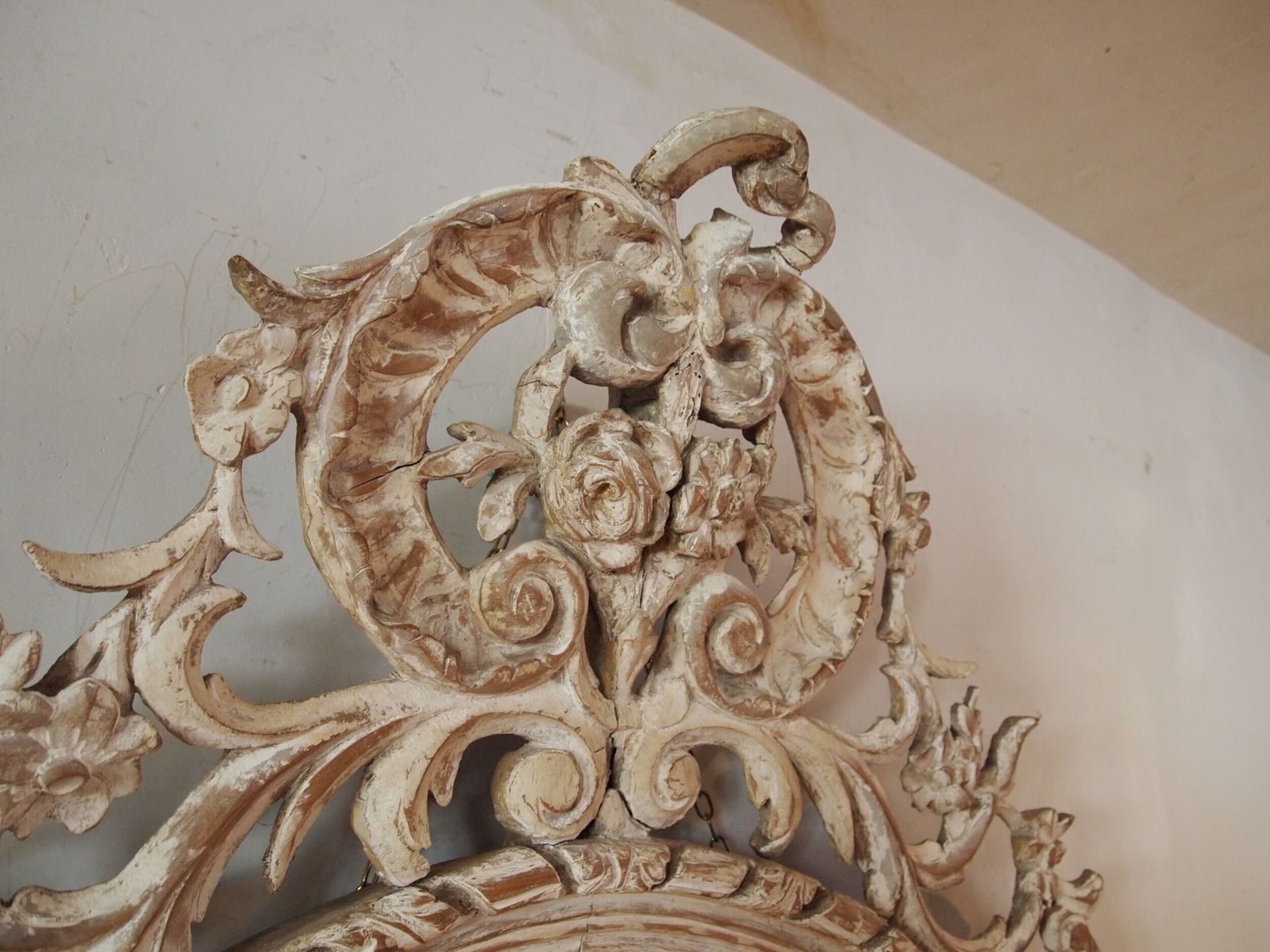 Mirror Large Outstanding Italian Carved 18th Century Original Plate C1780 photo vinterior