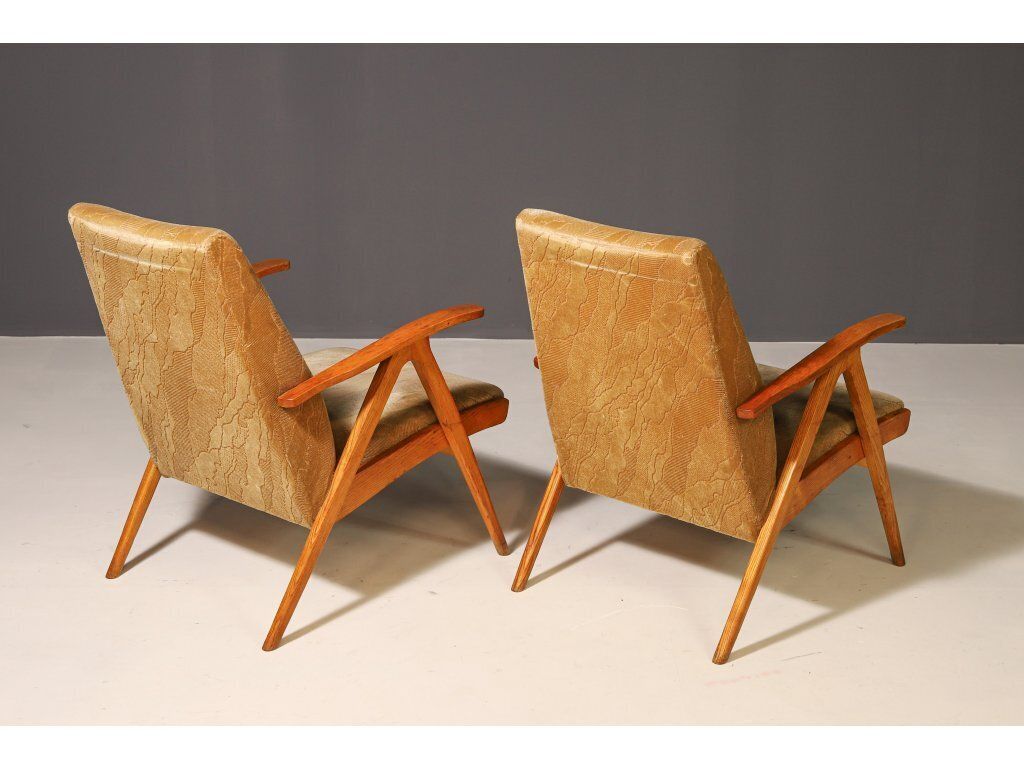 Pair Of Czechoslovak Armchairs, 1960's photo for sale