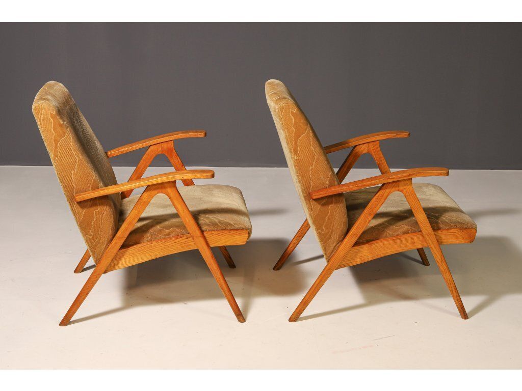 Pair Of Czechoslovak Armchairs, 1960's photo vintage