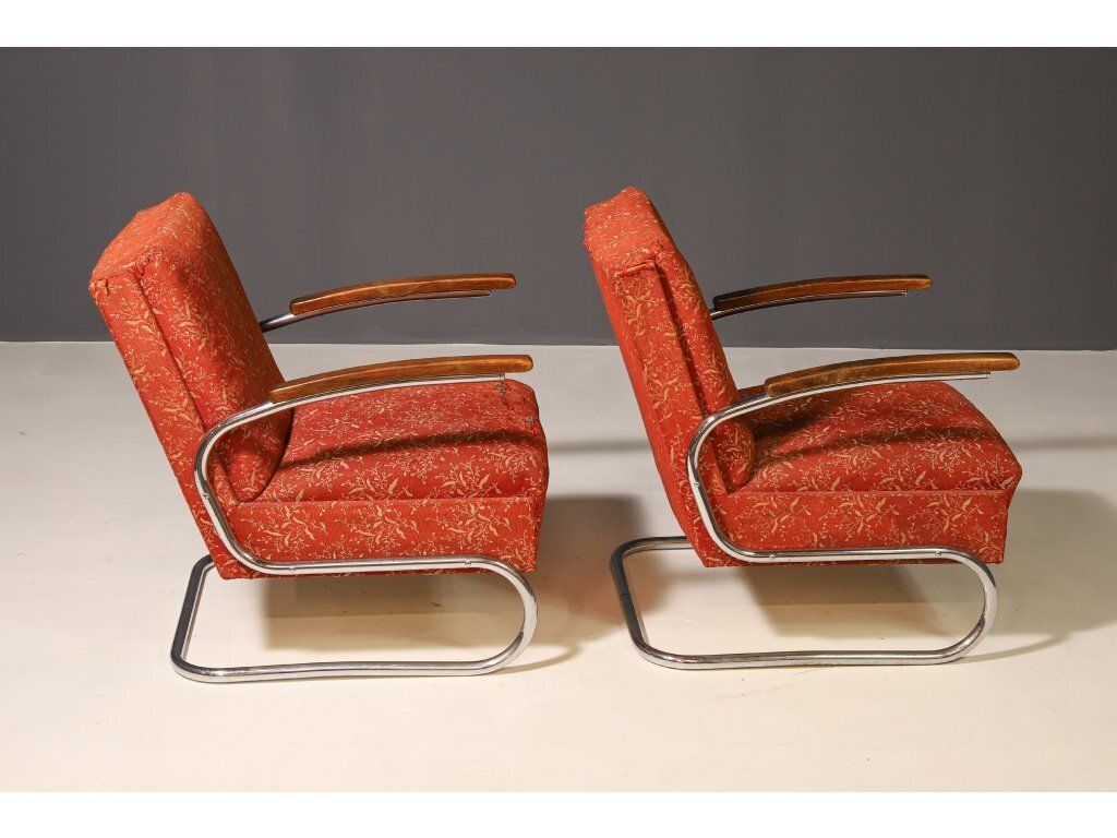 photo for sale Functionalist Upholstered Armchair By Mücke Melder | 1930s, Czechoslovakia