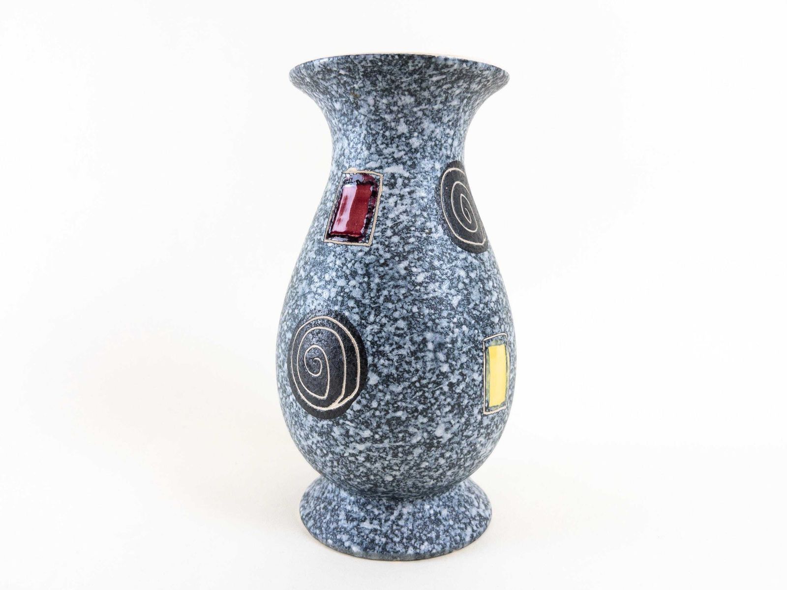 West German Pottery Vase By Scheurich & Greulich   1950s Mid Century Ceramic Vase   Atomic Age Design