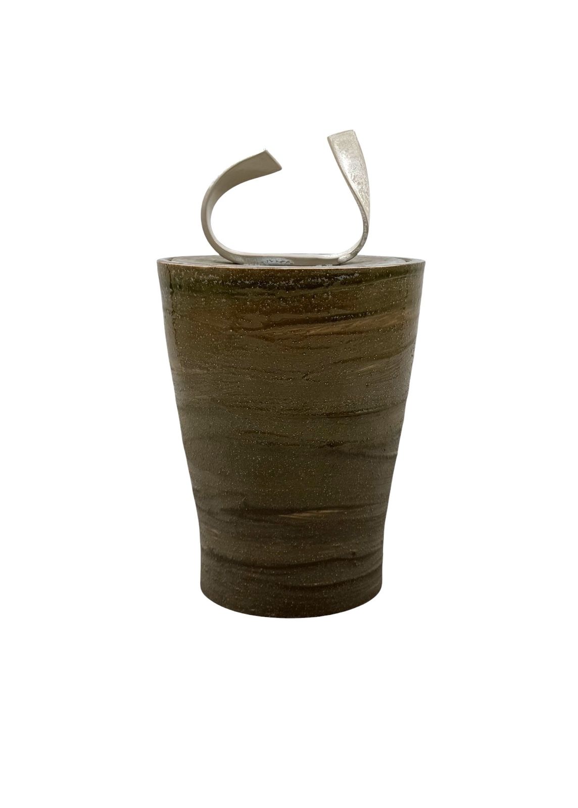 photo buy Mid Century Modern Style Dark Green Artistic Ceramic Vase, Gabriele Bucci Italy Ca. 2000s