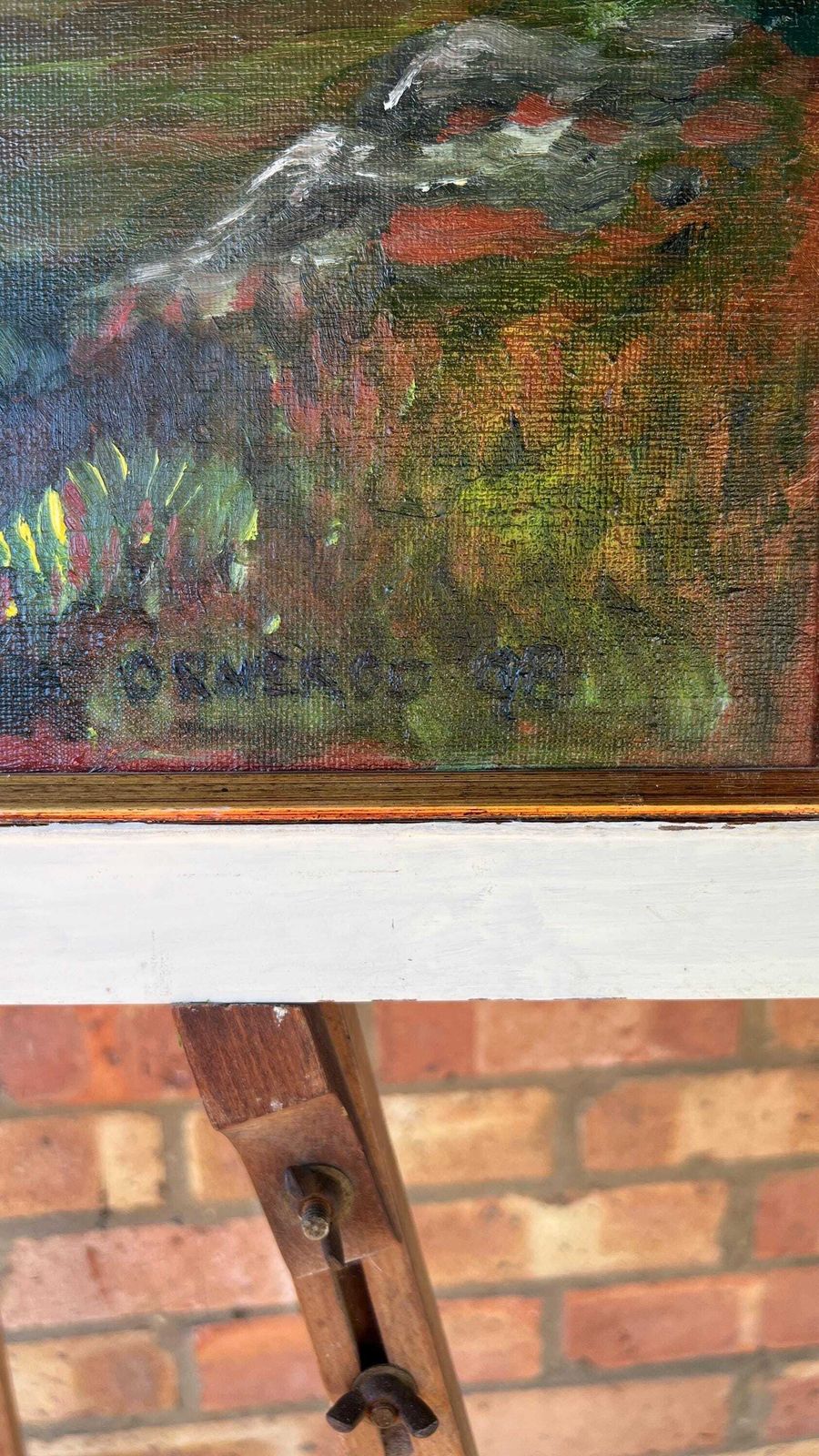 Mid Century Oil Painting – Langdale Pikes, Lake District – Framed Landscape photo for sale