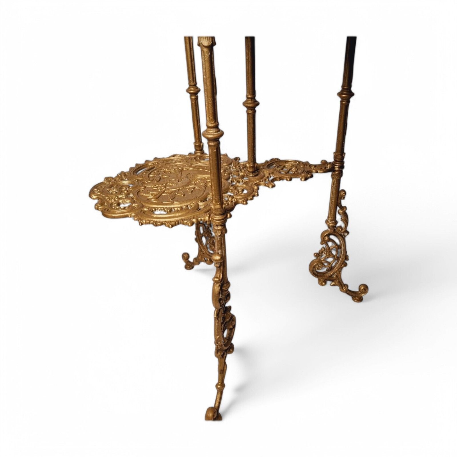 photo furniture Plant Stand Victorian Art Nouveau Ornate Brass Three Tier Cake Flower Stand