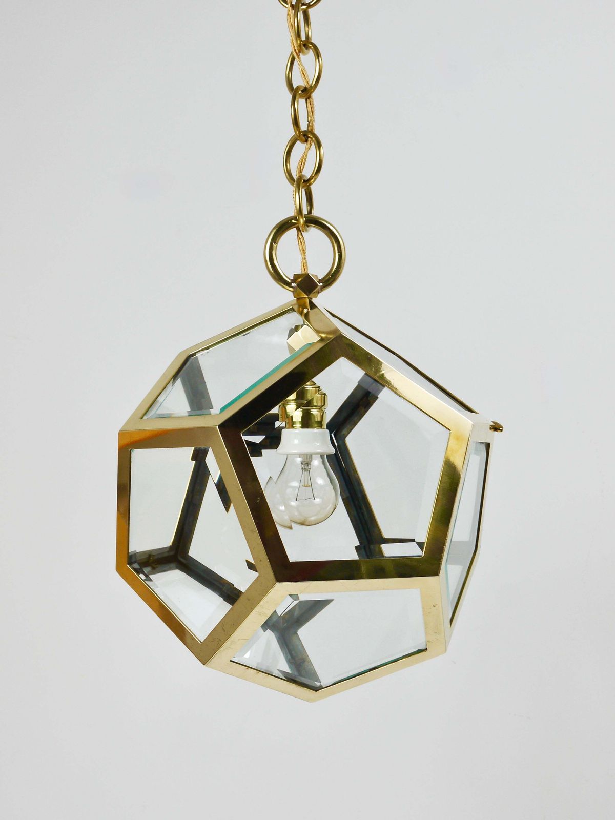 Adolf Loos Dodekaeder Pendant Lamp Chandelier, Friedrich Otto Schmidt, 1900s photo 27602.0