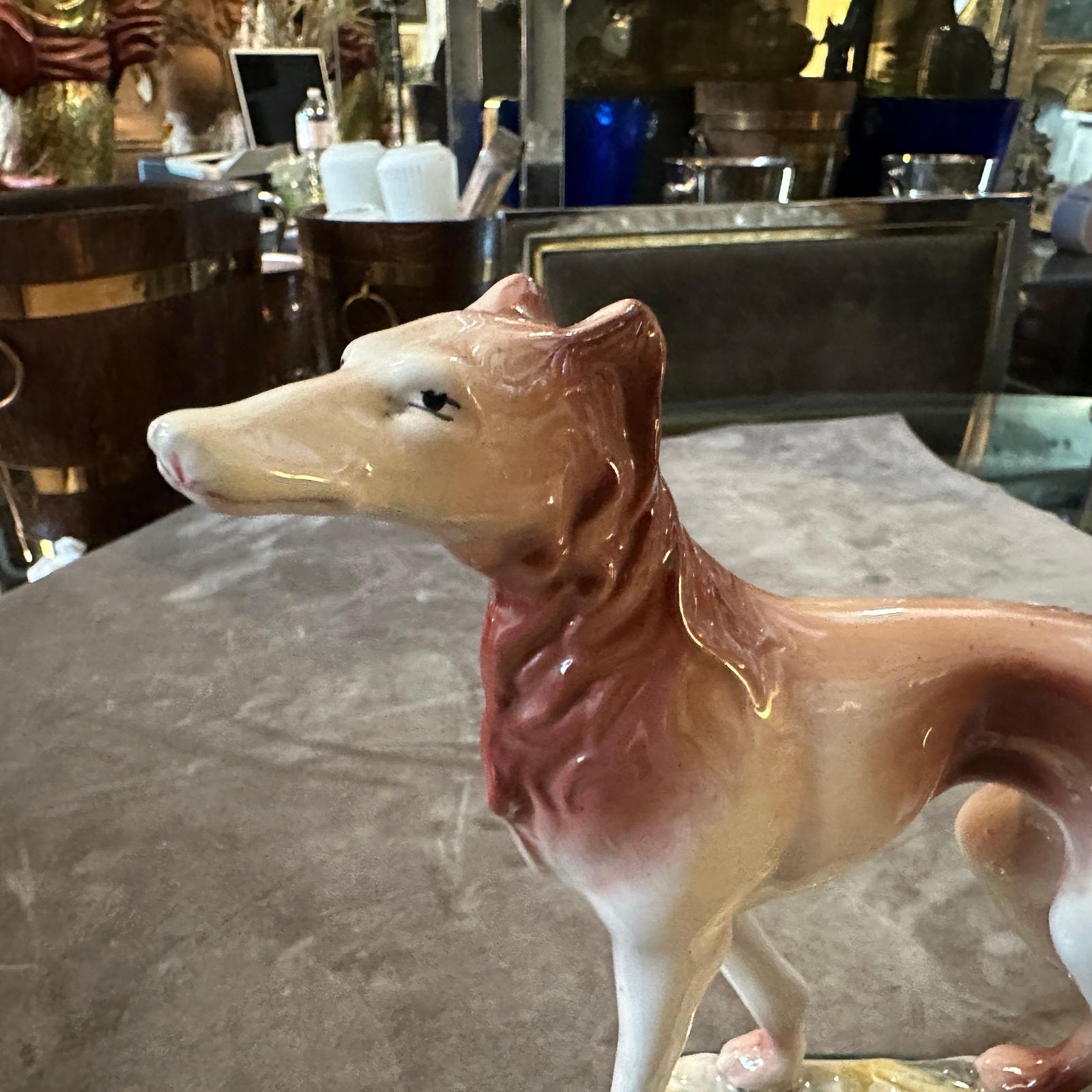 photo furniture 1960s Hand Crafted And Painted Porcelain Figure Of A Greyhound By Elsa Lagorio