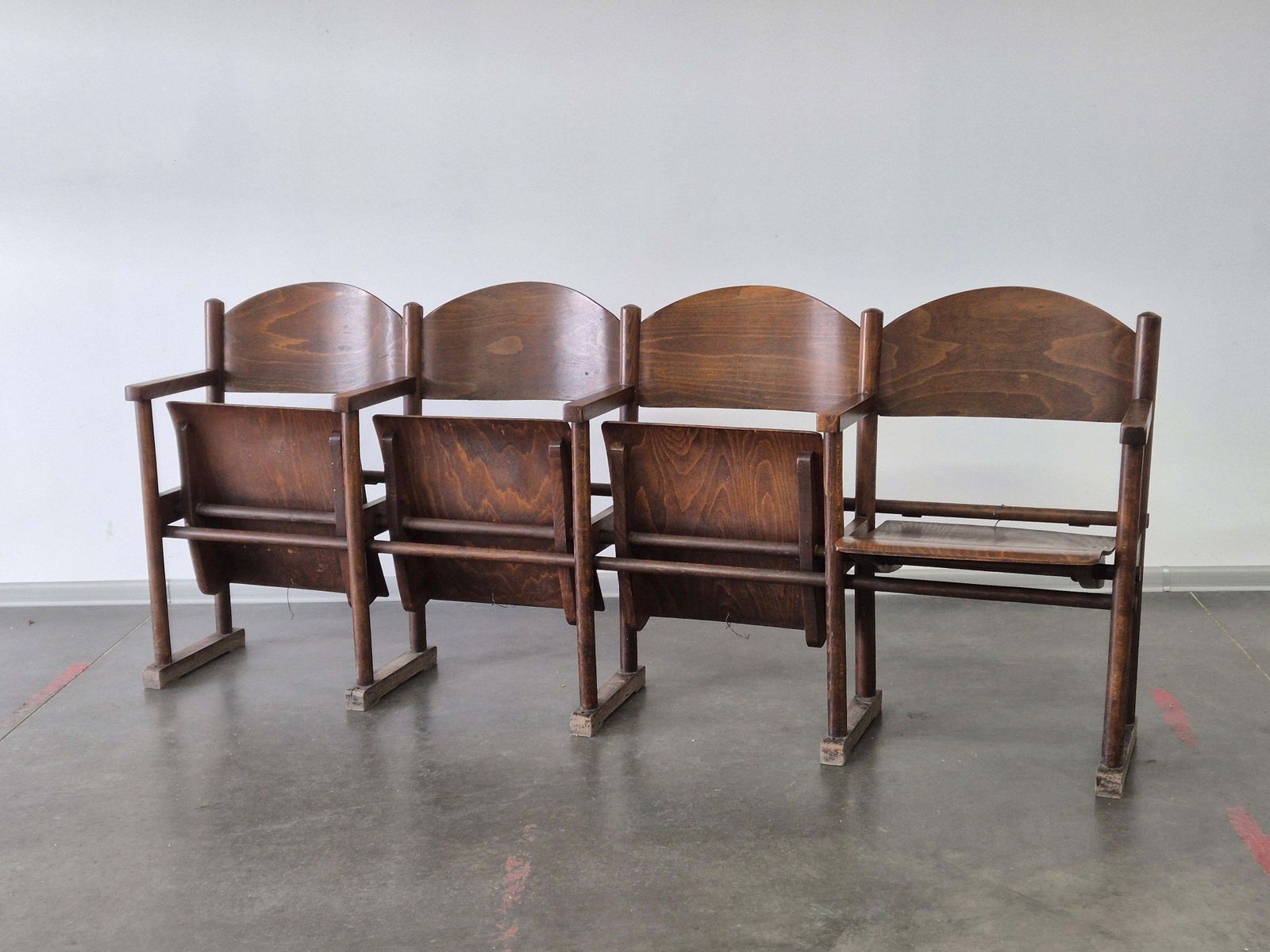 photo for sale Wooden Vintage Cinema Bench 1950s