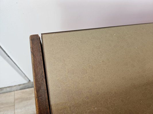 Mid Century Walnut Chest Of Drawers With Glass Top, 1950 photo vinterior