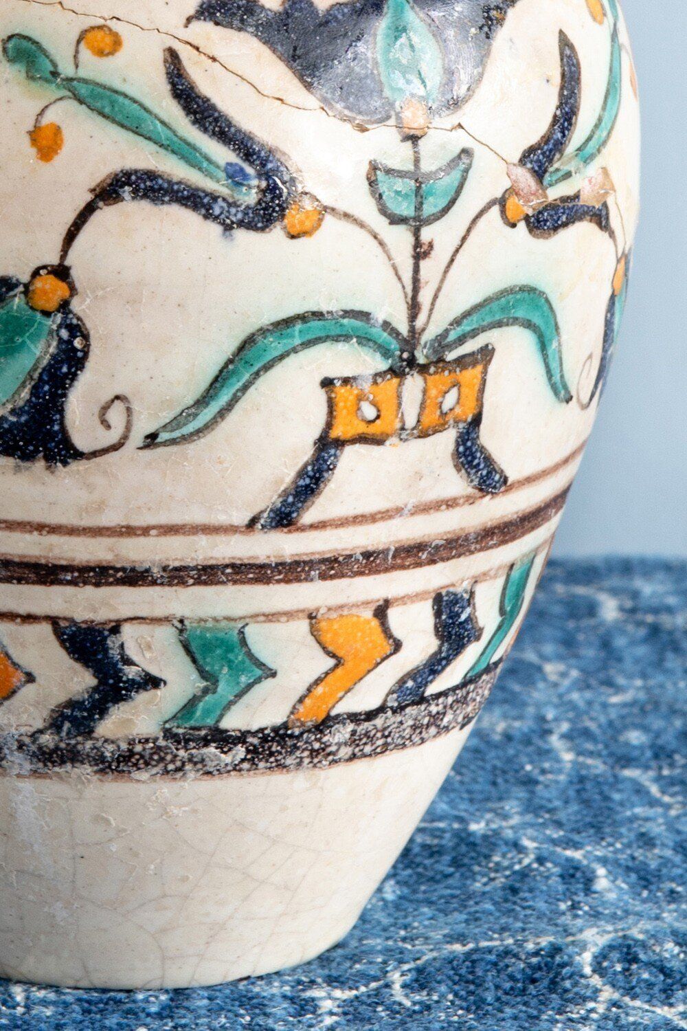 Tunisian Pottery, Qallalin Vase, 18th Century photo vintage