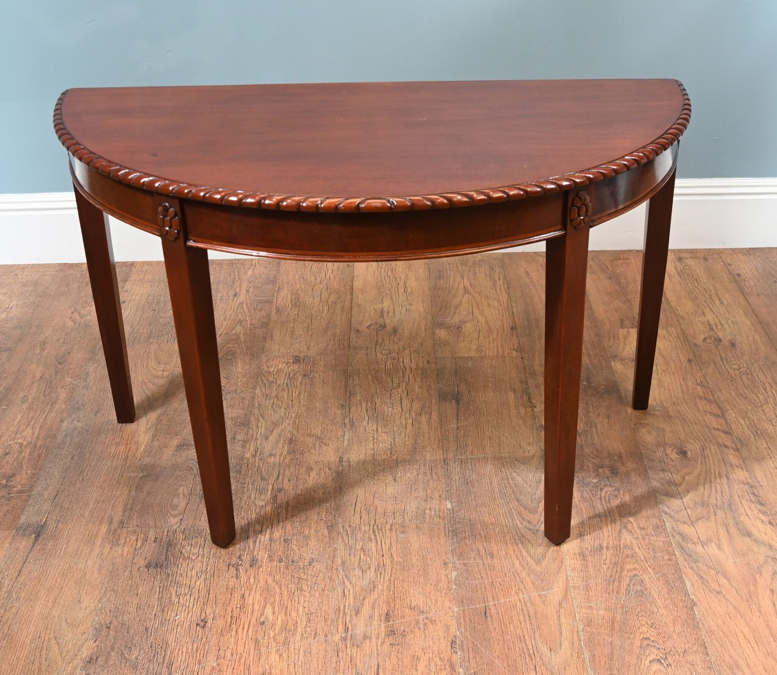 1850.0 Pair George III Console Tables Mahogany Demi Lune 1790 photo