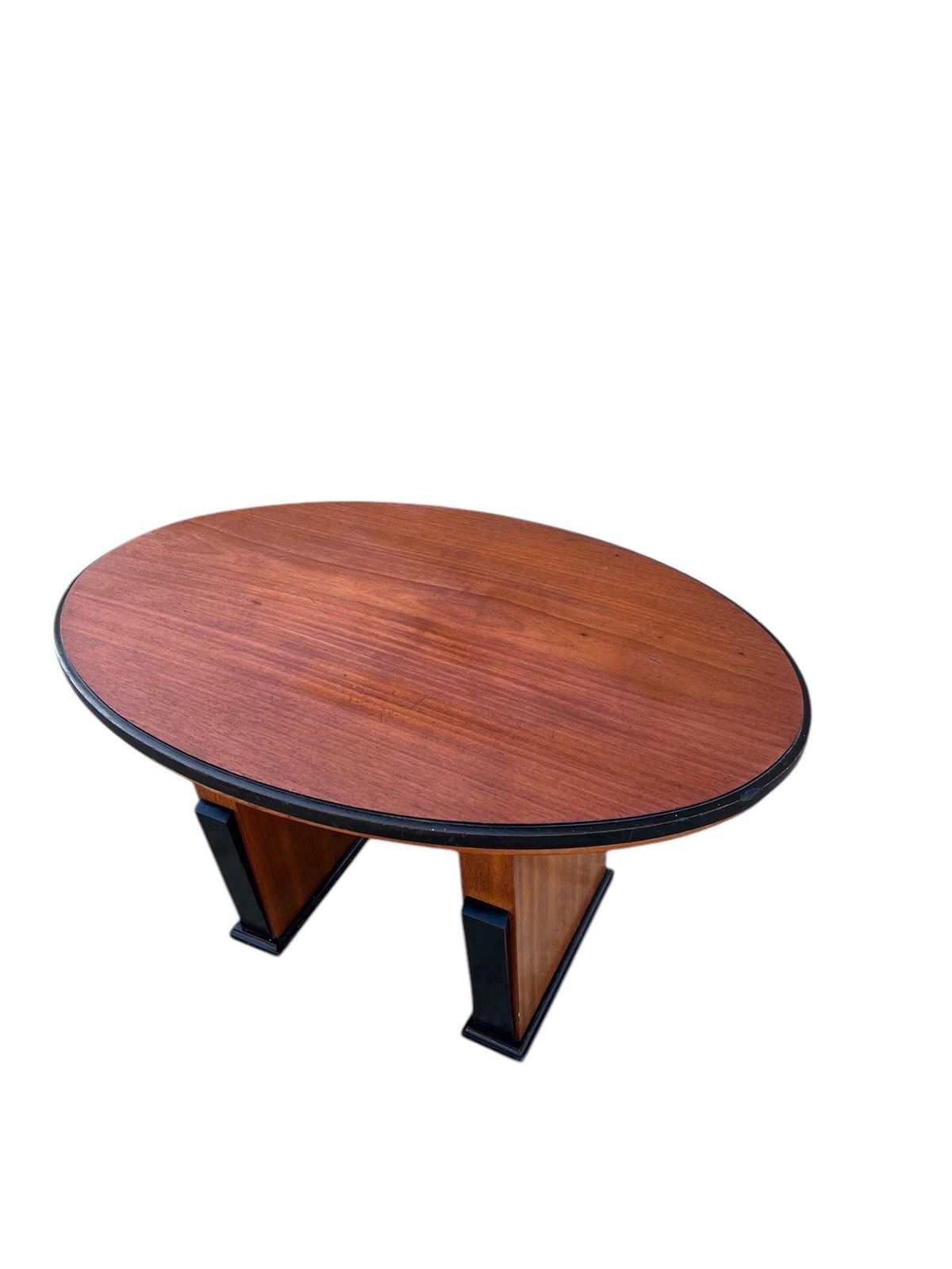 Antique Art Deco Vintage Mahogany And Ebonised Side Table. photo vinterior