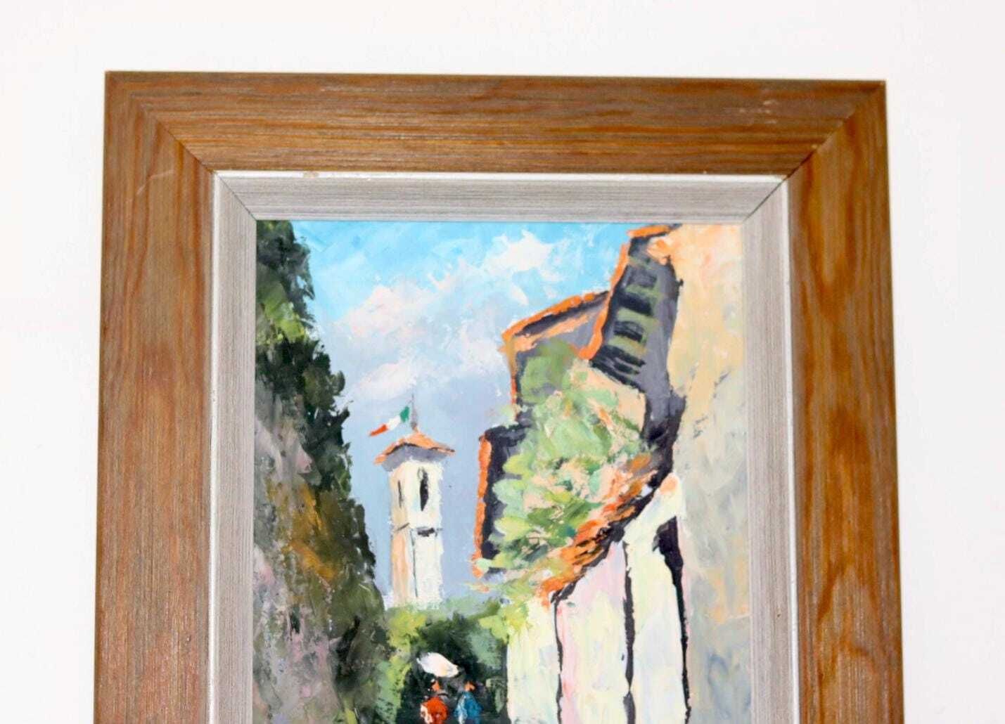 Original Swedish Oil On Board Painting "Morcote"   Vintage & Framed photo Art