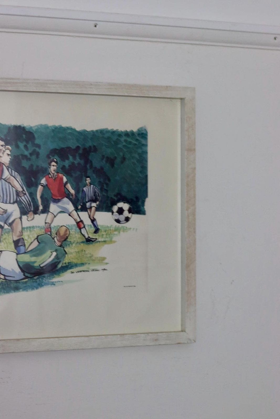 1980 Lithograph Print "Football" By Bo Westberg Gren   Vintage & Framed photo 115.0