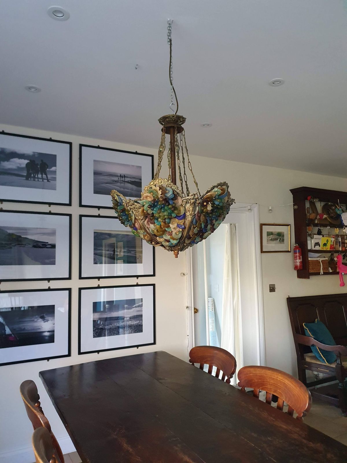Early 20th Century Continental Chandelier With Opaque Grapes And Flowers photo furniture